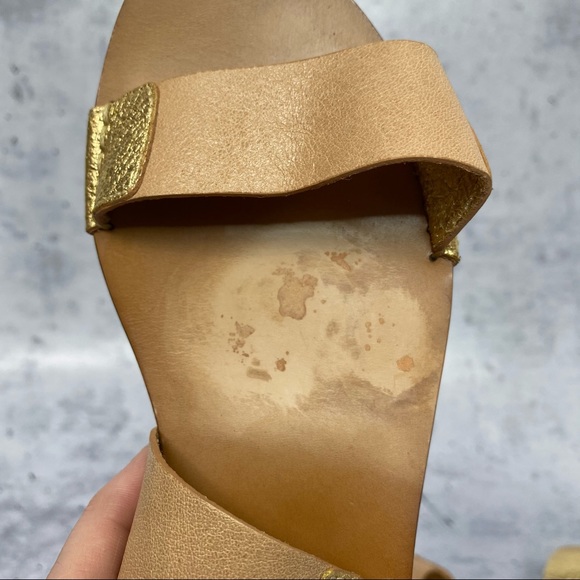 Rachel Zoe tan & gold leather strappy sandal 6.5 - Picture 9 of 12